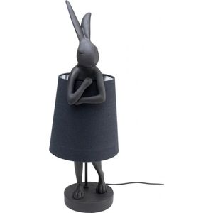 Kare Design - Tafellamp - Dierenlamp Animal Konijn - zwart/zwart/zilver