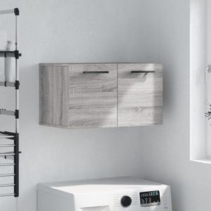 The Living Store Zwevende Wandkast - Grijs Sonoma Eiken - 60 x 36.5 x 35 cm - Duurzaam bewerkt hout