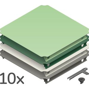Quadro Home Panelen Set XXL (10 stuks) - Groen/Grijs