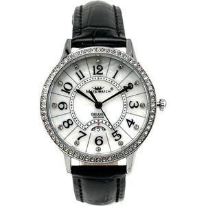 Mats Watch - SILVER RAIN DELUXE - Horloges voor Dames - Leather belt - Horloge voor haar - zilverkleurig - lederband - Belgische Merk - 25 jaar garantie - Sieraden - Deluxe - Belgische kwaliteit - Limited Edition