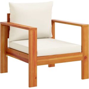 vidaXL Tuinstoel - Tuinstoelen - Tuin Stoel - Terrasstoel - Tuinstoel met kussens massief acaciahout