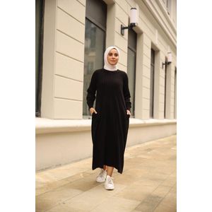 Tuniek trui jurk lang hijab | Zwart