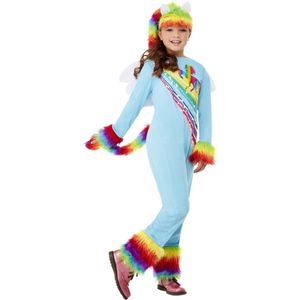 Smiffy's - My Little Pony Kostuum - Pegasus Fantasy Pony Vliegt Door Een Regenboog Heen - Meisje - Blauw, Multicolor - Medium - Carnavalskleding - Verkleedkleding