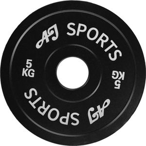 AJ-Sports Halterschijf Zwart 5 kg - halterschijven 50 mm - Gewichten set - Halters - Halterset - Halterstang - Halterbank - Fitness - Krachttraining