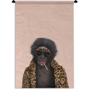 PillowMonkey - Wandkleed - Aap - Dieren - Accessoires - Panterprint - Wandtapijt - 60x90 cm - Muurkleed