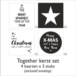 Luxe Wenskaarten Set - Kerstkaarten - Set van 20 Stuks - Met Envelop