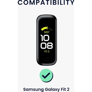 kwmobile 2x armband geschikt voor Samsung Galaxy Fit 2 - Bandjes voor fitnesstracker in zwart / oranje