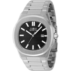 Invicta Speedway 48319 Heren Horloge - Waterdicht - Analoog - Quartz Uurwerk - Roestvrij Staal met zwarte Wijzerplaat - 41mm