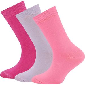 Sokken Ewers - 3-Pack - Effen Gekleurd - Lilapaars & Roze & Fuchsia Donkerroze - Elastisch-39/42