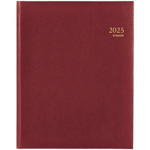 Brepols Bureau-agenda 2025 - CONCORDE - Lima - Weekoverzicht - 1w/2p - Bordeaux - 21 x 27 cm