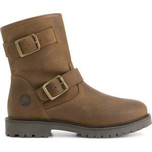 Travelin' Vattrup Dames leren laarzen - Wolgevoerde Suede Leren boots - Cognac leer