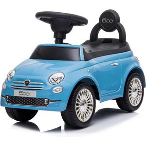 Fiat 500 Kindervoertuig vanaf de leeftijd van 12 maanden, loopauto, ride on, babyauto, loopstoeltje met claxon en motorgeluiden (Blauw)