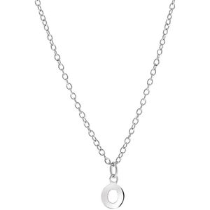 Lucardi Meisjes Kinderketting met hanger met plating - Letter - Cadeau - Echt Zilver - Zilverkleurig