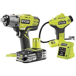 Ryobi R18IWPI-115G 18V ONE+ Combo Set – Slagmoersleutel & Compressor – Inclusief 1,5Ah Accu & Lader