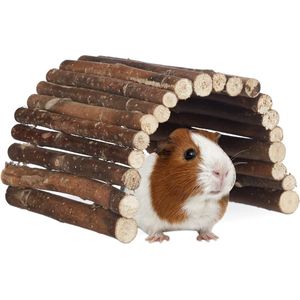 Houten Hamster Trap - Buigzaam - Natuurlijk - Echt Hout - Kooi Decoratie - Tunnel - Looptrap - Hamsterkooi - Hamsterhok - Hamster Trap