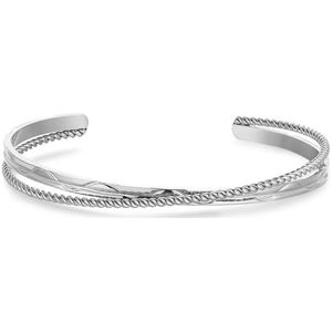 Twice As Nice Armband in edelstaal, open bangle 6 cm