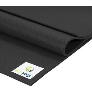 Yogamat Studio PVC extra lang en breed Zwart - Ecoyogi – 200 x 80 cm – dikte 4,5 mm – Ökotex certificaat