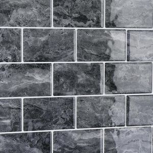 Peel and Stick Muurtegels Grijs Marmer - Zelfklevende Vinyl Tegels voor Badkamer en Keuken - Waterdicht en Eenvoudig te Installeren