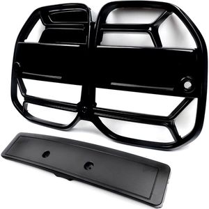 Voorbumper - Voor BMW G22/G23 2021-2023 - Auto accessoires - CSL stijl mesh grille - Gloss Zwart