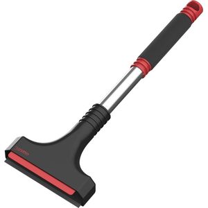 IJskrabber met anti-slip zachte grip en rubberen lip zwart-rood - Geschikt voor comfortabel gebruik - A 12