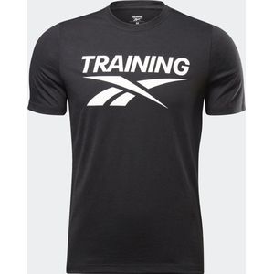 Reebok Sportshirt Heren model Training Vector Tee - Zwart/Wit - Maat S