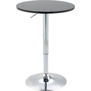 TRUUSK Bartafel Moderne Ronde Eettafel 360° Draaibare Tafel Bistrotafel In Hoogte Verstelbaar Staal Zwart Ø61 X 70-90 Cm