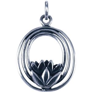 Zilveren Lotus ketting hanger - klein