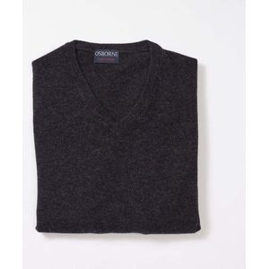 Osborne Knitwear Trui met V hals - Geelong wol - Charcoal - L