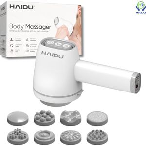 HAIDU Revive Body Massager – Anti Cellulitis Apparaat met Infrarood – Cellulite Massage Apparaat – Lymfedrainageapparaat – Geschikt voor Borst, Schouders, Armen, Buik, Rug en Benen – Draadloos en Oplaadbaar - Wit