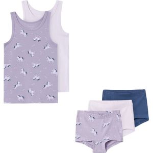 Name it - Ondergoed 2 singlet + 3 boxershorts - Lavendel Unicorn - Maat 92