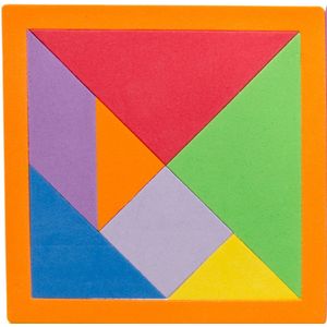 Lg-imports Vormenpuzzel Tangram 15,5 Cm Foam Oranje 9-delig