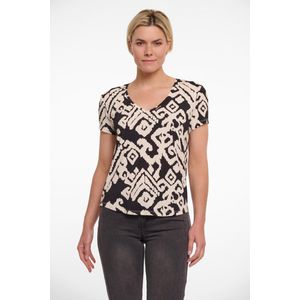 Rino&Pelle dames T-shirt - Dewels top - beige/zwart