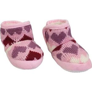 Baby pantoffel hartjes - Roze - Maat 16 / 17 - Pantoffels Dames – Pantoffels meisjes - Warme pantoffels – Sloffen - Sloffen dames – Sloffen meisjes – Winter - Kerst cadeau – Kerstcadeau – Kerst – Sinterklaas – Cadeau -  Mode –