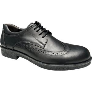 Herenschoenen- Grote maat schoenen- Veterschoenen 126- Leather- Zwart- Maat 45
