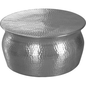 Salontafel - Bijzettafel - Rond - Aluminium - Zilver - Ø 60 cm