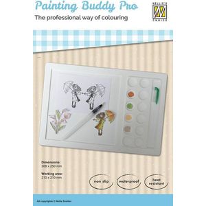 NPBP001 Nellie's siliconen Painting Buddy Pro - professioneel kleuren (stempels, inkt, aquarel) - anti slip kleurhulp