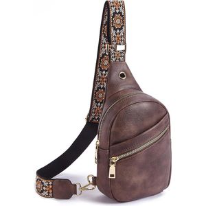 Sling Bag Borsttas - crossbody schoudertas voor dames - PU-leer