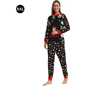 Livano Kerstpyjama Dames Set - Christmas - Kerst Pyjama - Vrouwen - Volwassenen - Broek & Shirt - Maat XXL