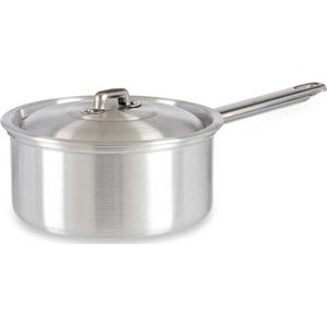 Steelpan/sauspan/juspan zilverkleurig 30 x 18 x 10 cm van 1.5 liter aluminium - Met handige deksel - Kookpannen