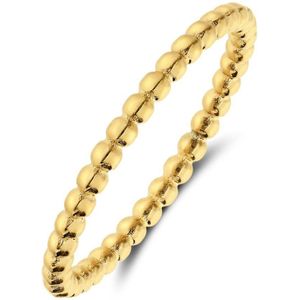 Lucardi Dames Stalen goldplated ring bolletje 2,5mm - Ring - Staal - Goud - 20 / 63 mm