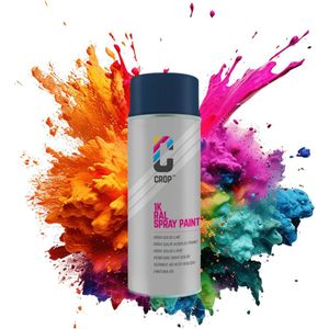 CROP Spuitbus RAL 5003 Saffierblauw - Mat - 400ml - Spuitbus verf Blauw - 100% kleurecht - Sneldrogend - Binnen & Buiten - RAL5003