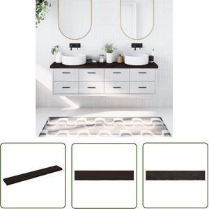 The Living Store Wastafelblad 180x30x(2-6) cm behandeld massief hout donkerbruin - Wastafelblad - Keukenblad - Eikenhouten Blad - Massief Hout - Wasbakblad