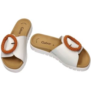 Gabor - Slippers - Wit - Leder - Best Fitting