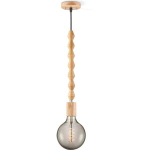 Home Sweet Home hanglamp Dana Spiraal - hanglamp inclusief LED filament G125 lamp dubbele spiraal - dimbaar - pendel lengte 100 cm - inclusief E27 LED lamp - rook