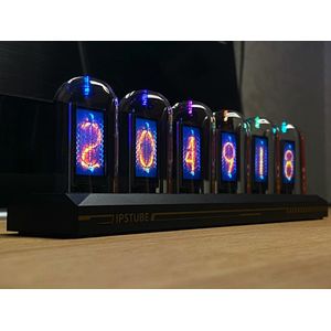 Wedjis Nixie tube klok Pro - Digitale Klok - Slimme verlichting - Aluminiumlegering - IPS-High definition display - Incl. USB-stroomkabel - Zwart – 6 LED’s