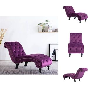 vidaXL Lounger Velvet - Chaise longue - 145 x 52 x 77 cm - Paars - Chaise longue