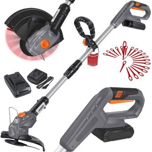 Accu Grastrimmer 20V Li-Ion met Telescopische Steel en Extra Handgreep - 26cm Snijcirkel