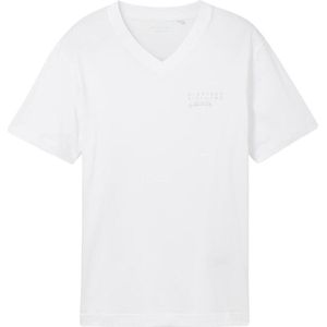 Tom Tailor T-shirt T Shirt Met V Hals 1041863xx10 20000 Mannen Maat - 3XL