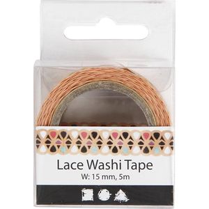 Lace Washi Tape , B: 15 mm, 5 m/ 1 rol