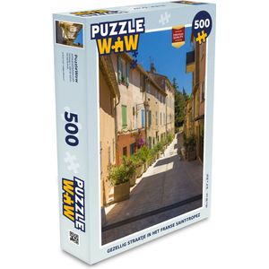 Puzzel Gezellig straatje in het Franse Saint-Tropez - Legpuzzel - Puzzel 500 stukjes